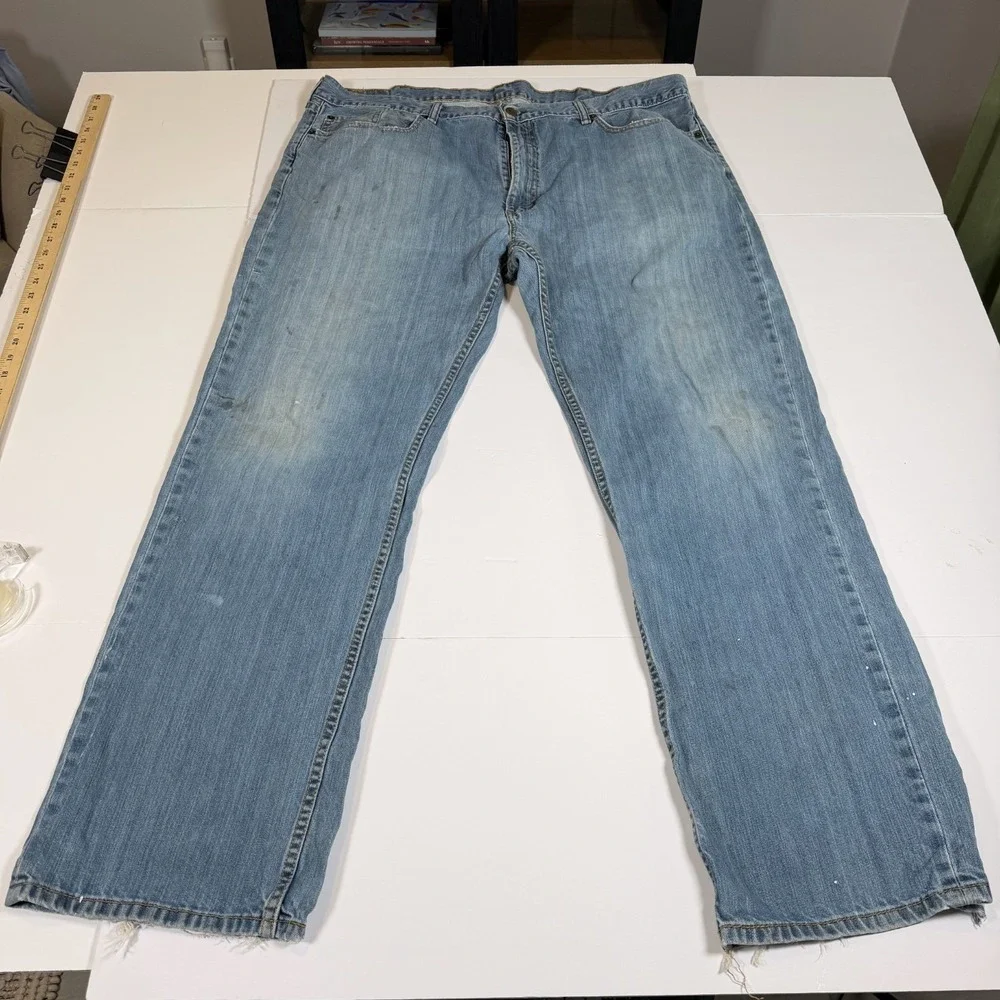 Levi's 559 Jeans Mens 42x32 Blue Denim Faded Hipster Red Tab Boho Straight Leg